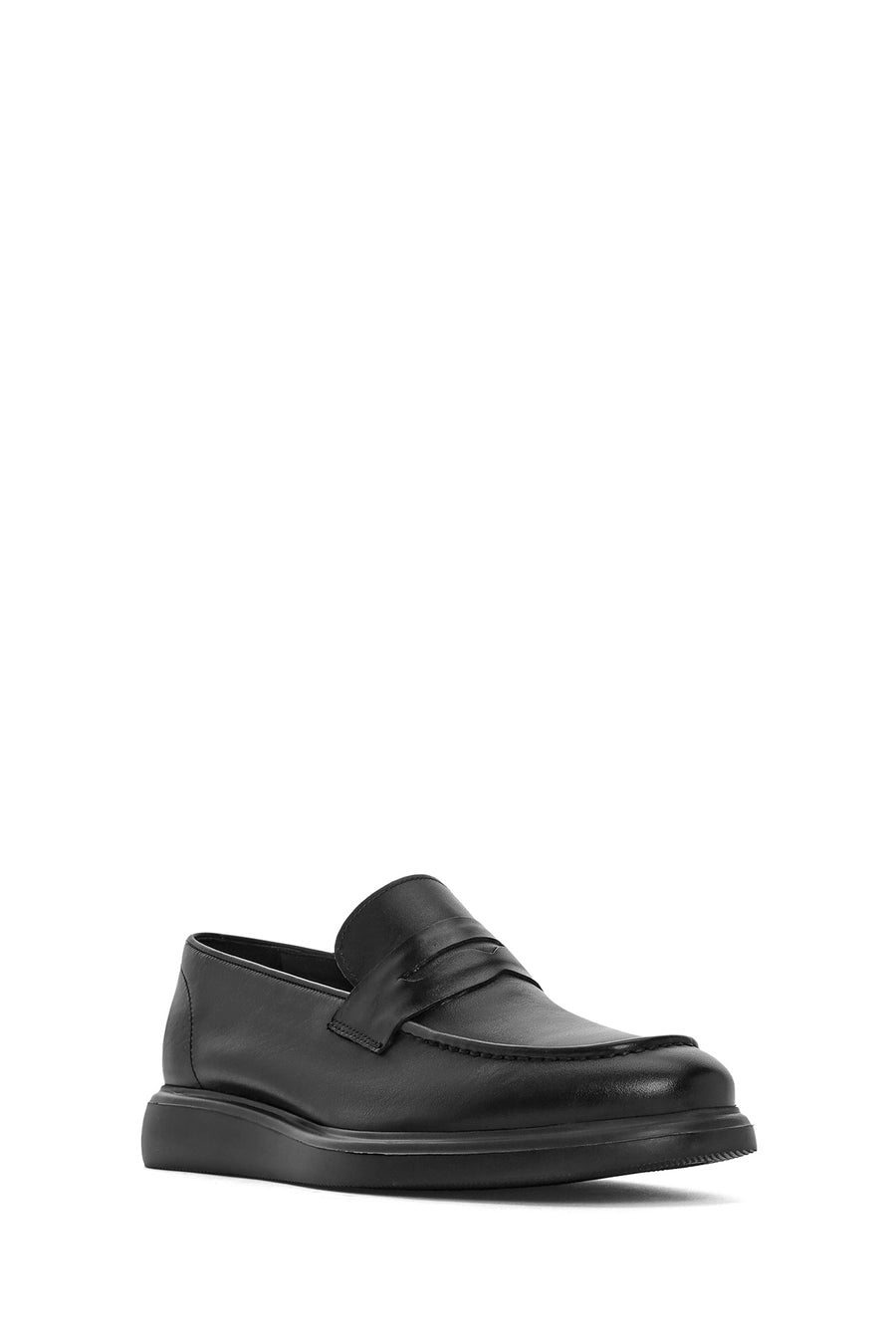 Men's Black Leather Casual Loafer
