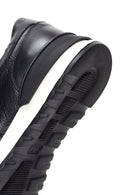 Erkek Siyah Bağcıklı Deri Casual Sneaker | Derimod