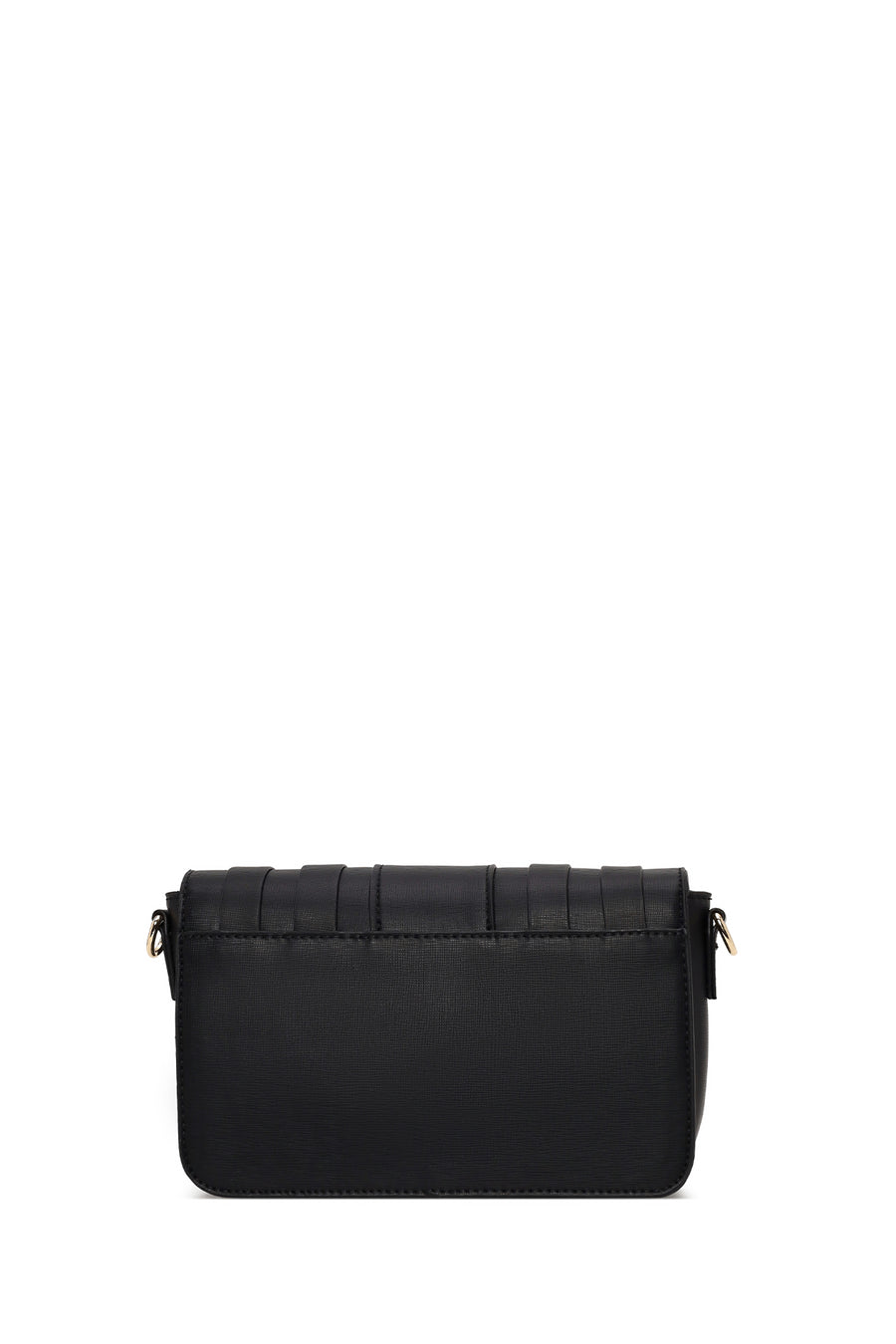 Woman Black Long-Strap Knit Crossbody Bag