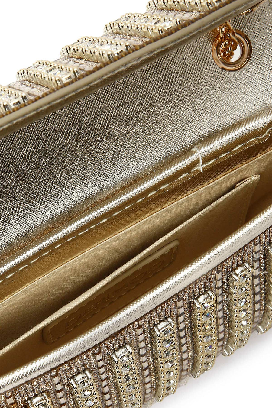 Women's Gold Chain Strap Embellished Evening Bag