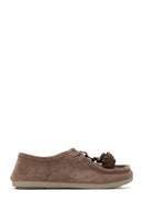 Woman Mink Lace-Up Tassel Suede Casual Shoes | Derimod