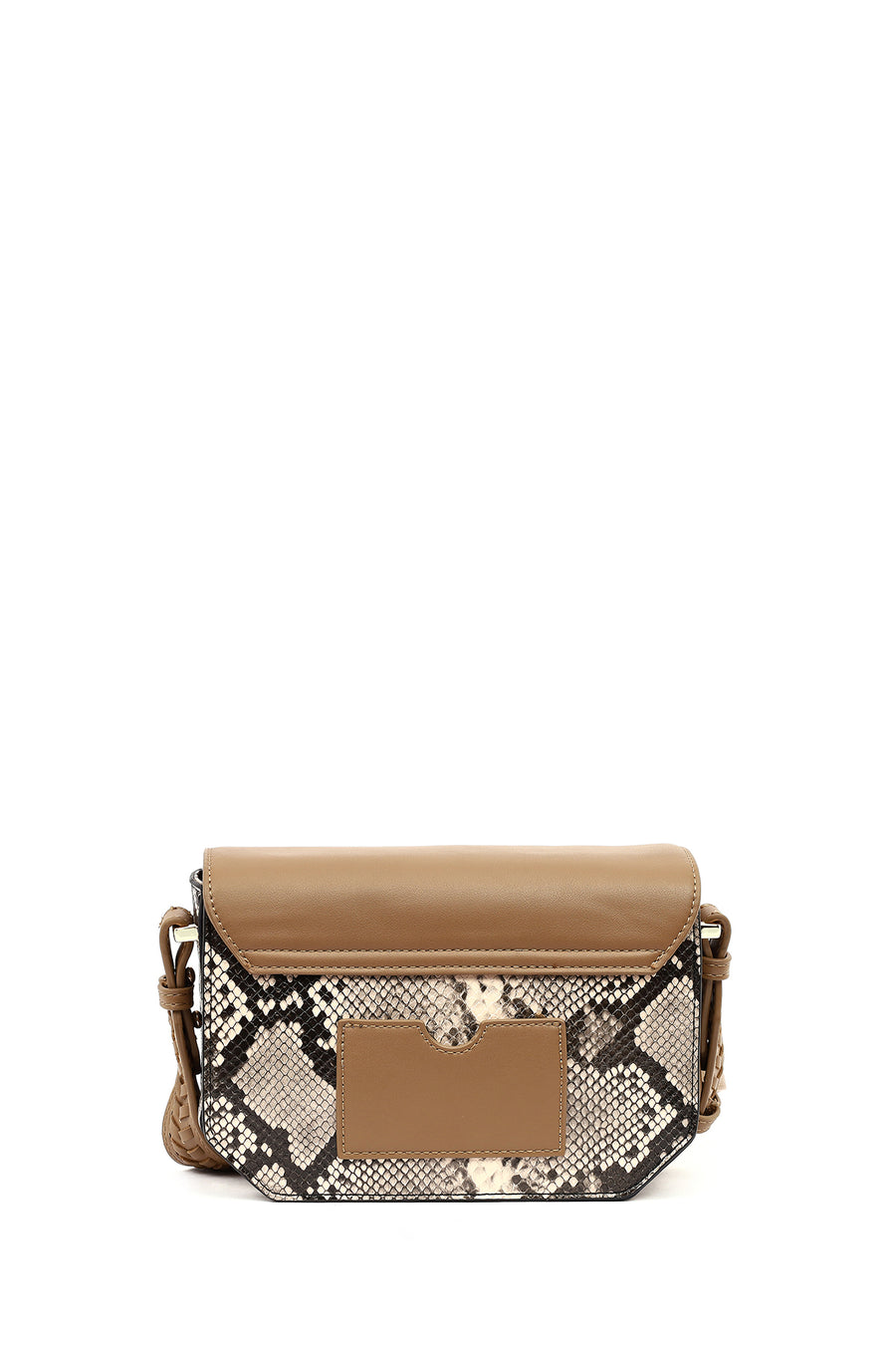 Women's Beige Long Strap Patterned Crossbody Bag