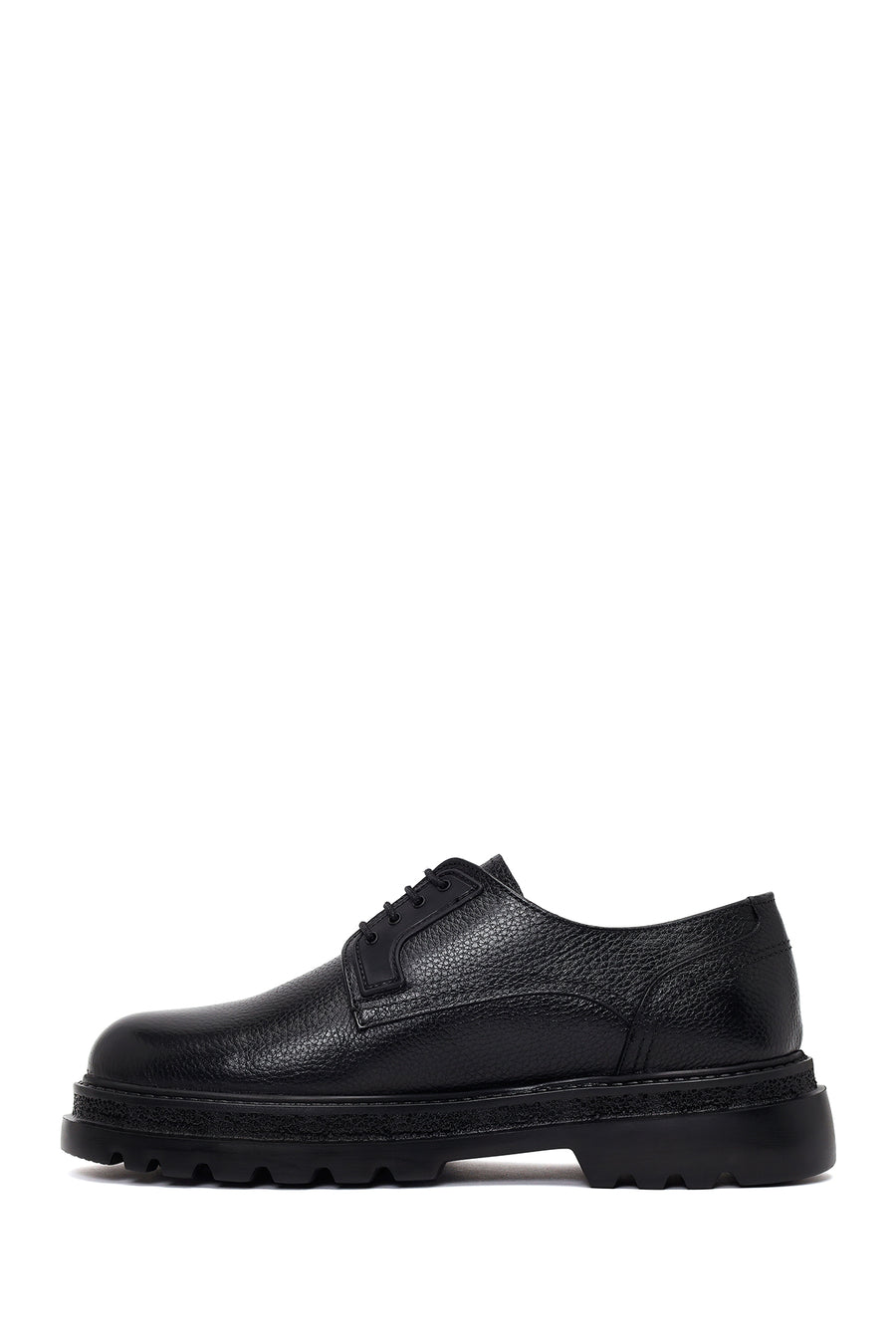 Male Black Lace-Up Leather Casual Shoes