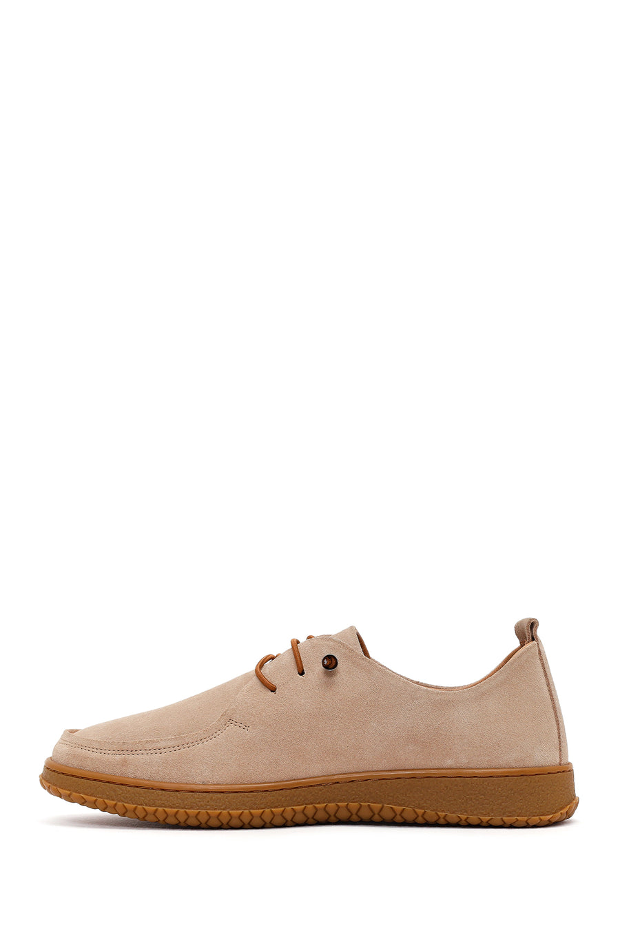 Women's Beige Lace-up Suede Leather Comfort Shoes