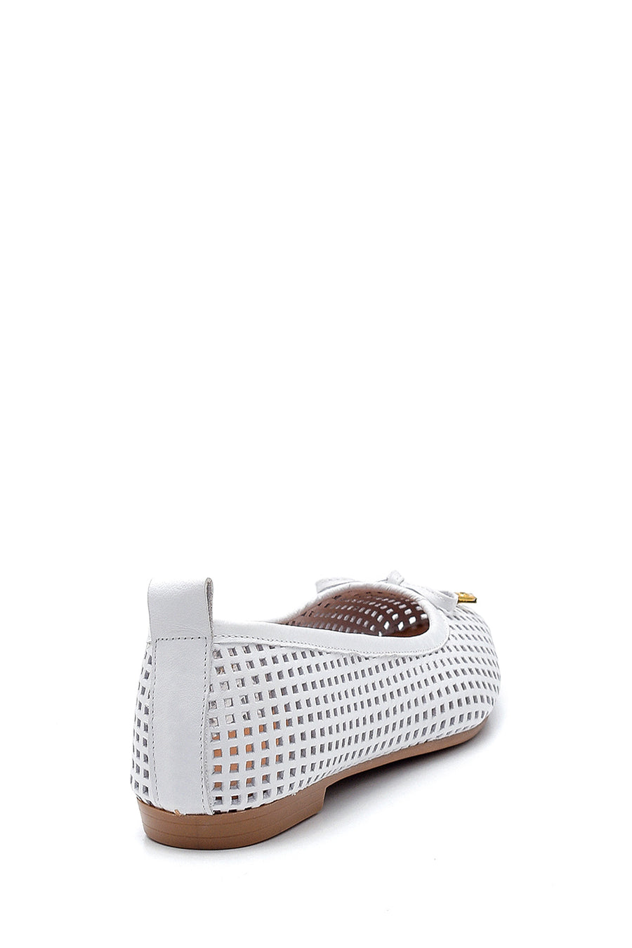 Women's Leather Bow Detailed Ballerinas