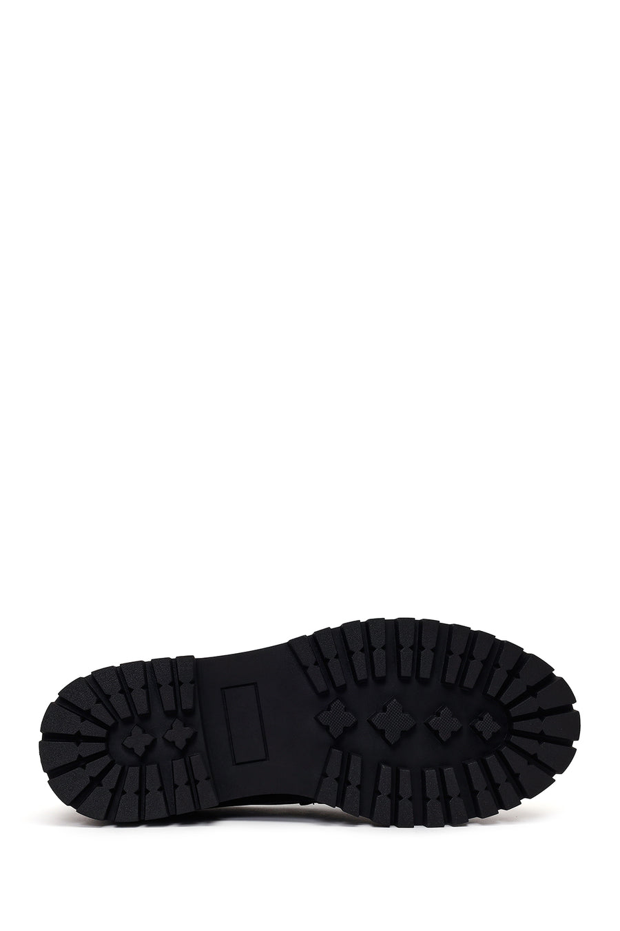 Woman Black Thick-Soled Leather Masculine Loafer
