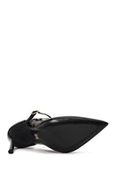 Woman Black Buckled High Thin-Heeled Patent Leather Leather Shoes | Derimod