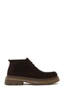 Male Brown Lace-up Thick-Soled Suede Casual Boots | Derimod