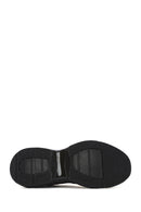 Men's Black Lace-Up Thick-Sole Fabric Sneakers | Derimod