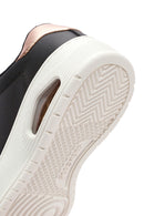 Skechers Women's Black Uno Court Lace-Up Chunky Sole Leather Sneakers | Derimod