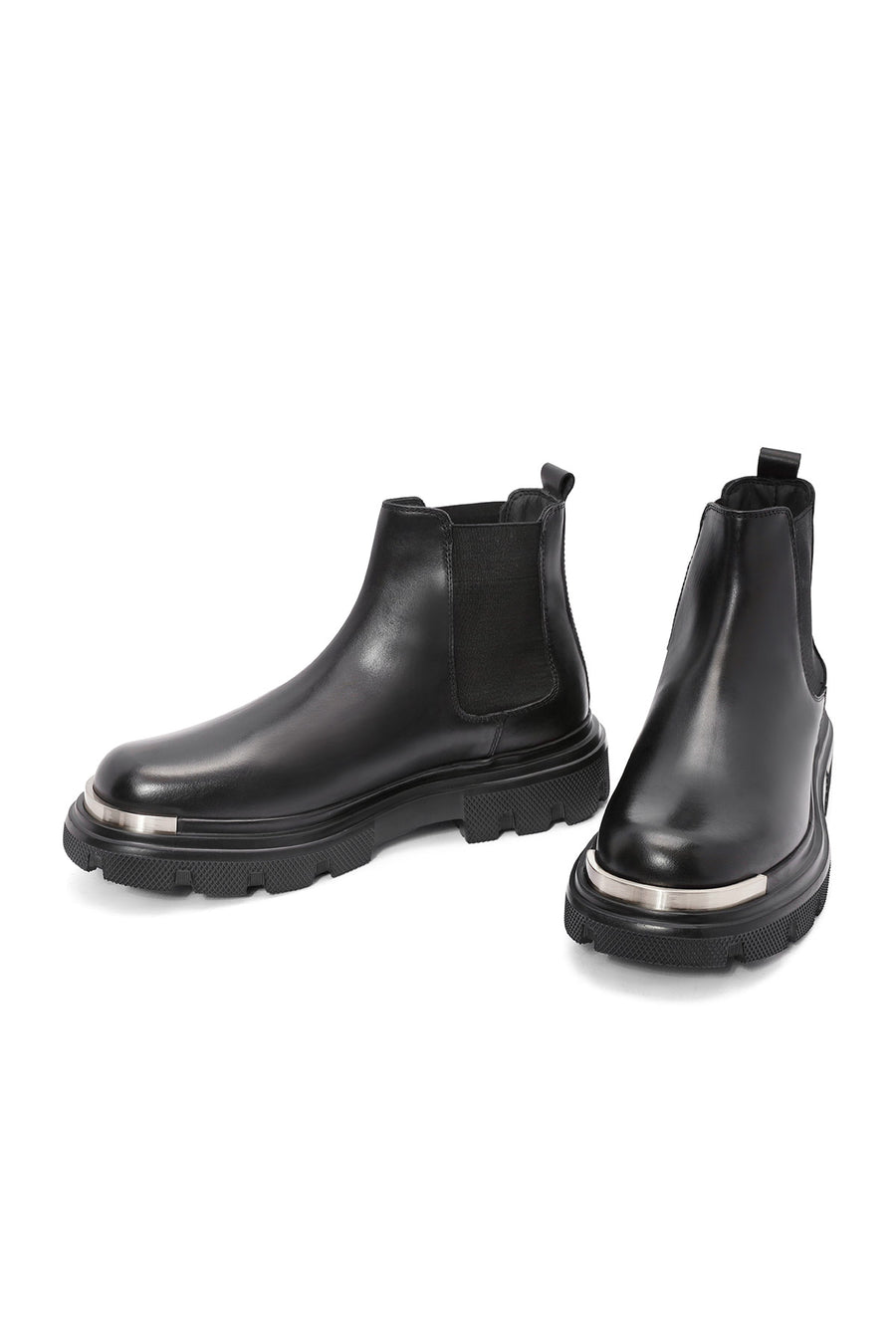
Men's Black Metal Detailed Leather Chelsea Boot
