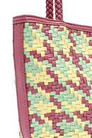 Women Pink Woven Shoulder Bag | Derimod