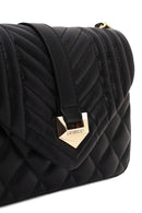 Woman Black Quilted Crossbody Bag with Chain Strap | Derimod