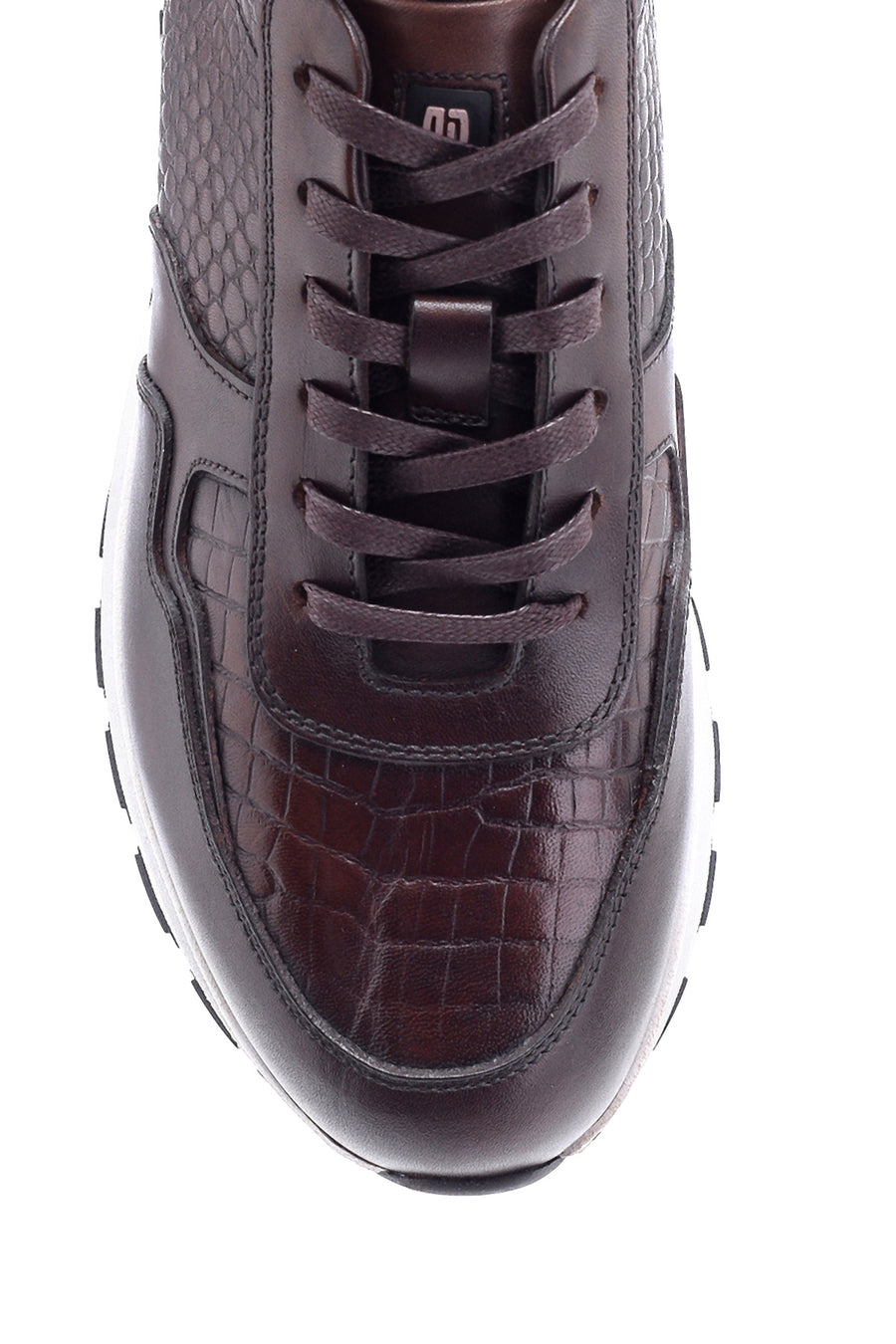 Erkek Deri Kroko Desen Sneaker
