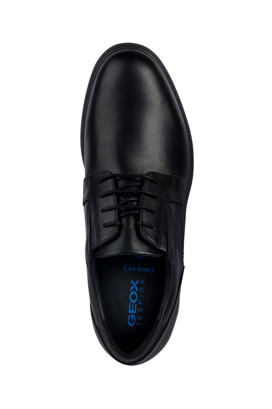 Geox Men's Black Spherica Ec11 Wide Lace-Up Leather Casual Shoes