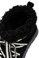Women's Black Thick-Soled Fur-Lined Leather Boots | Derimod