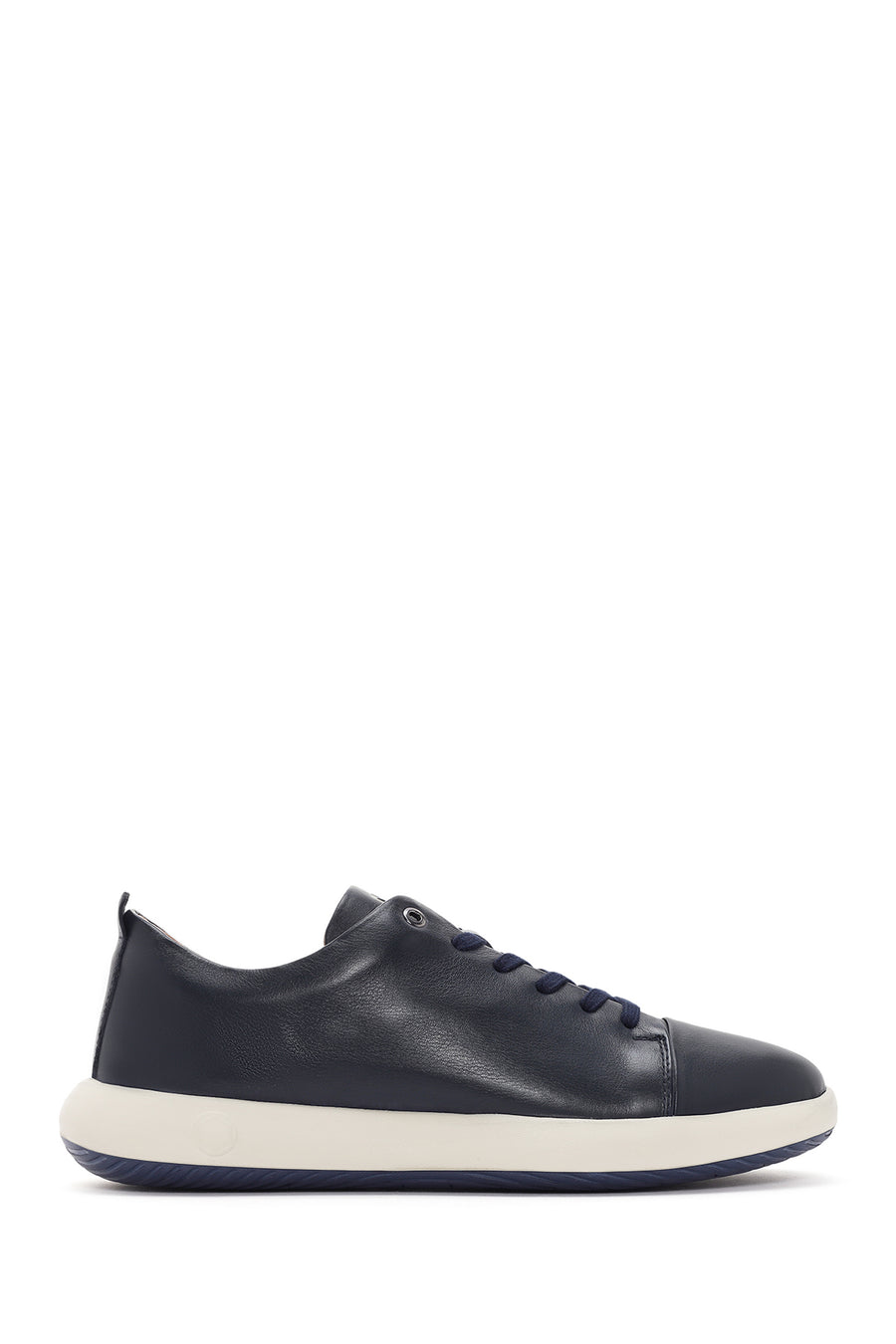 Erkek Lacivert Bağcıklı Deri Sneaker 24SFD624318 | Derimod