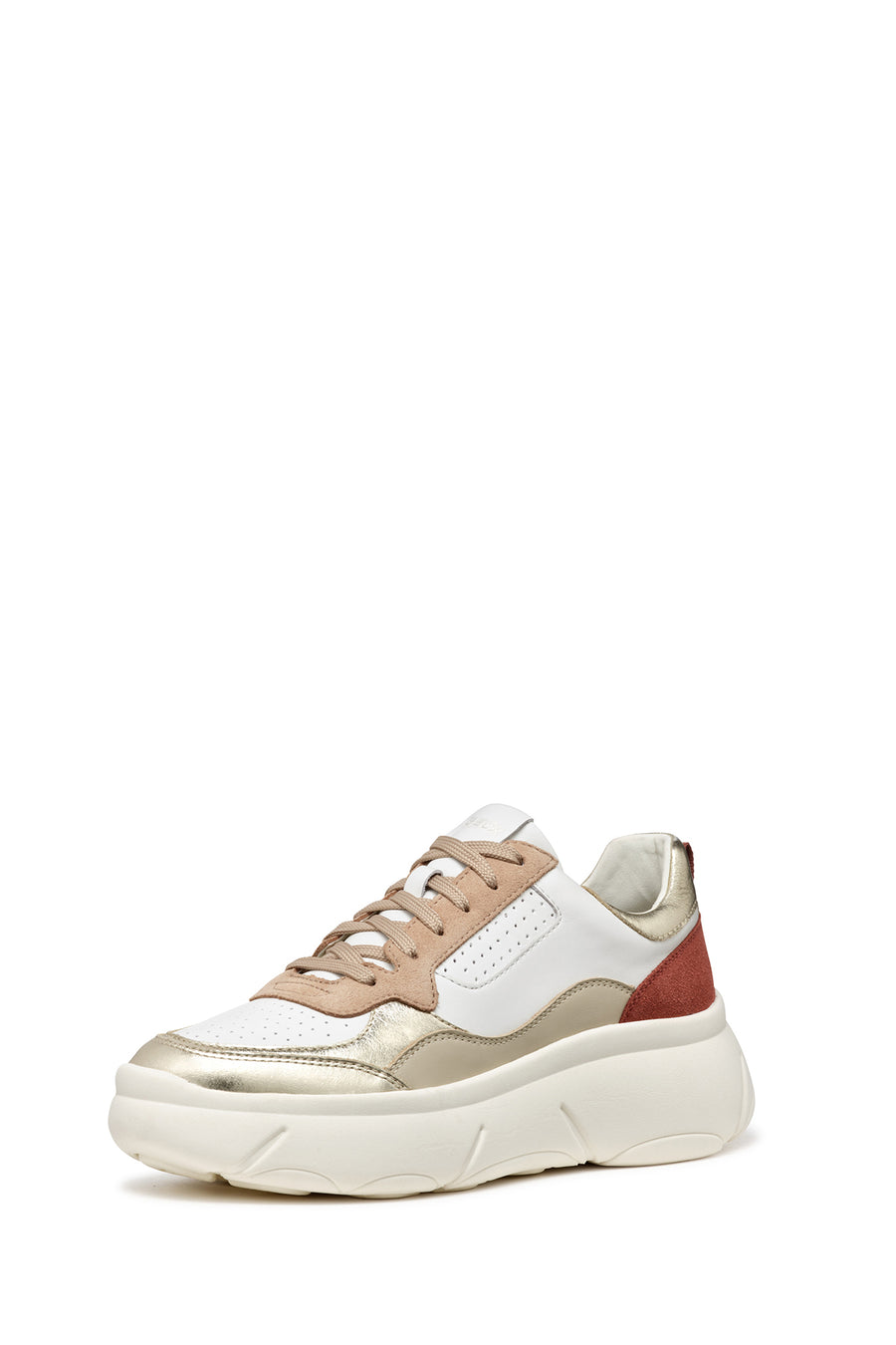 Geox Kadın Beyaz Nebula 2.0 X Bağcıklı Kalın Taban Deri Sneaker