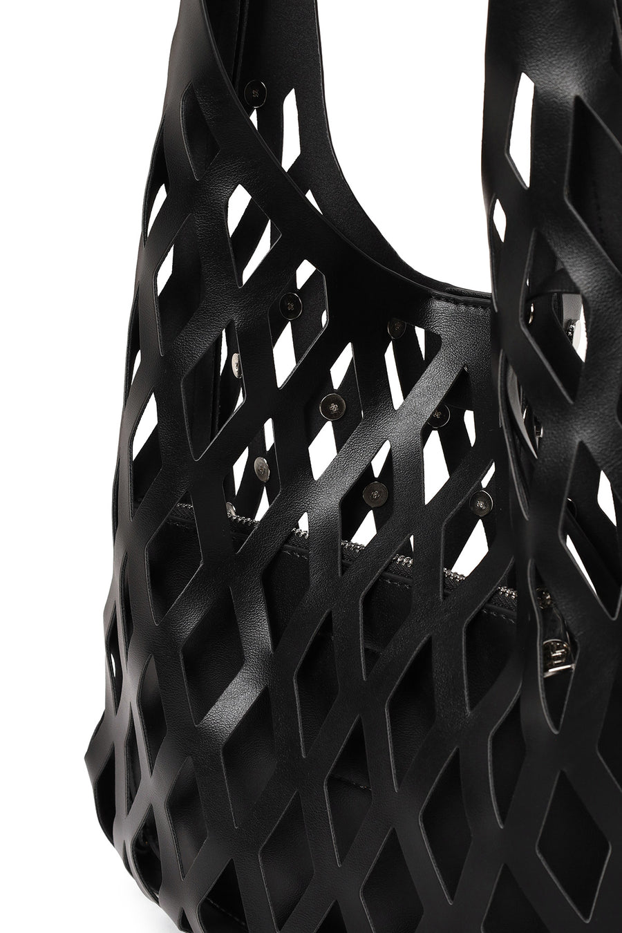 Woman Black Mesh Shoulder Bag