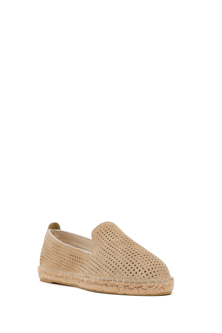Women's Beige Patterned Suede Leather Espadrilles