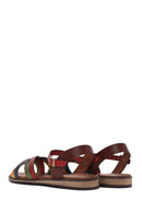Women's Multicolored Leather Bodrum Sandals | Derimod