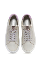 Women's Beige Leather Thick Soled Sneaker | Derimod