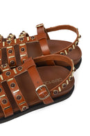 Woman Tan Embellished Sandals | Derimod