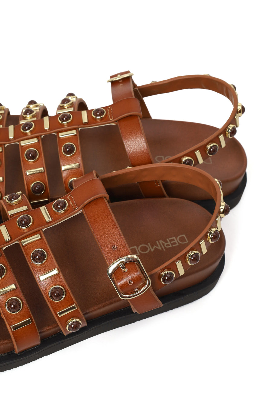 Woman Tan Embellished Sandals