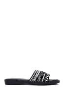 Woman Black Stone Slippers | Derimod