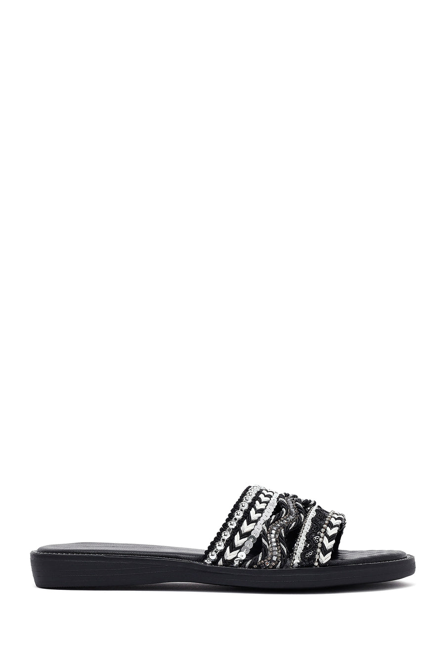 Woman Black Stone Slippers 25SFE463814 | Derimod