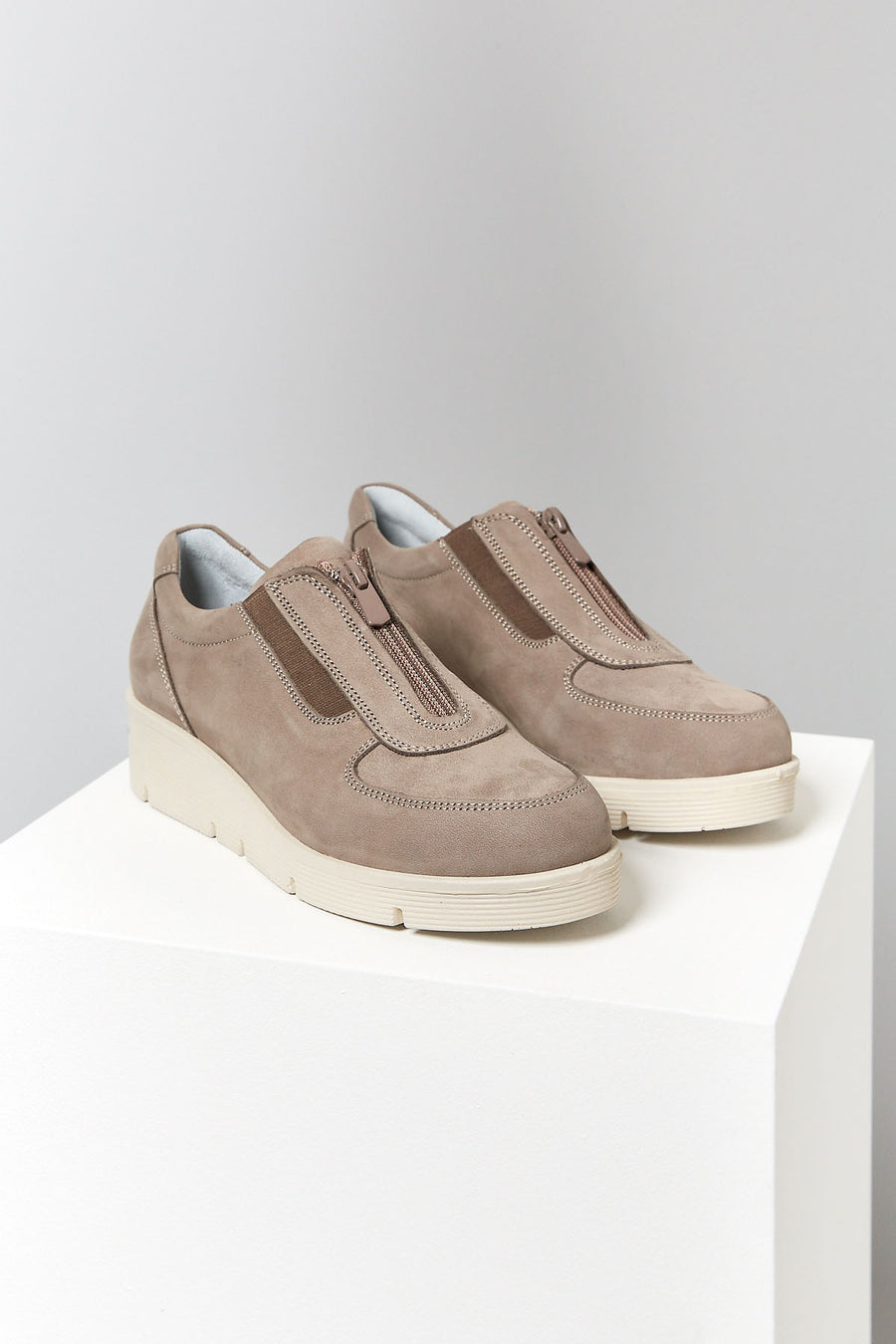 Zipper Detailed Mink Women's Sports Shoes