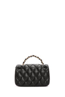 Women's Black Long Strap Quilted Crossbody Bag | Derimod