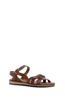 Women's Brown Leather Bodrum Sandals | Derimod