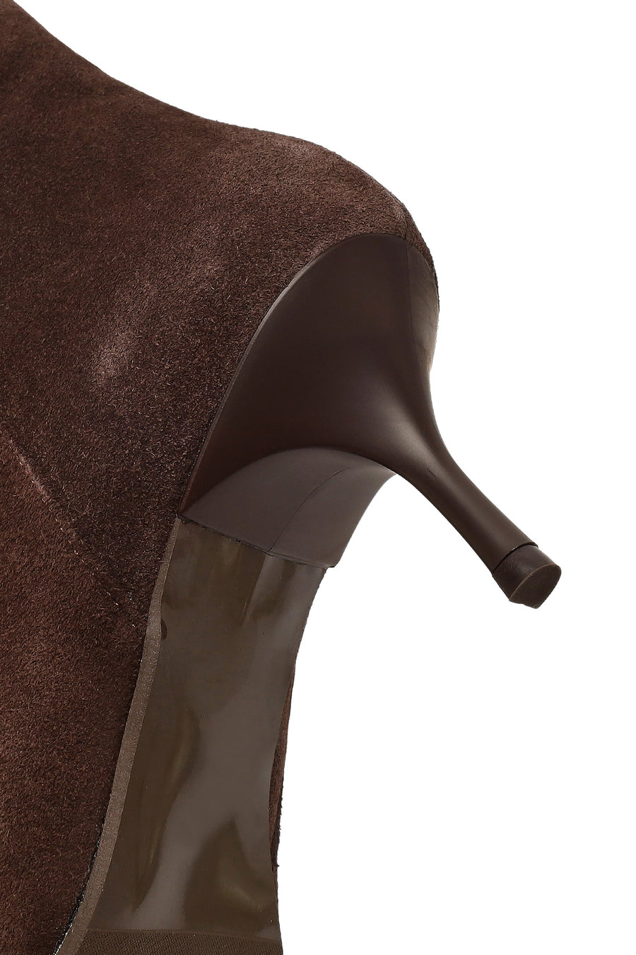Woman Brown Zip Closure Thin-Heeled Suede Boots