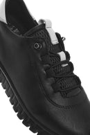 Women's Black Lace-Up Leather Sneaker | Derimod