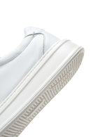 Erkek Beyaz Bağcıklı Kalın Tabanlı Deri Sneaker | Derimod