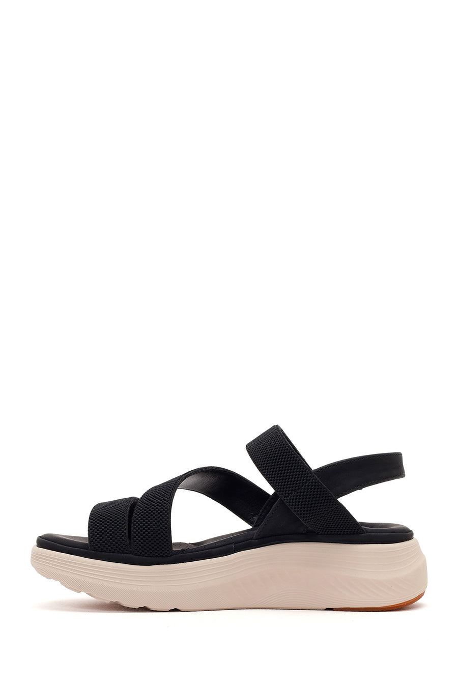 Women's Black Thick-Soled Fabric Comfort Sandals