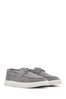 Men's Gray Lace-up Suede Leather Casual Shoes | Derimod