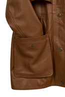 Sienna Woman Brown Oversize Leather Coat | Derimod