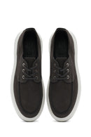 Men's Grey Lace-up Chunky Sole Nubuck Leather Casual Shoes | Derimod