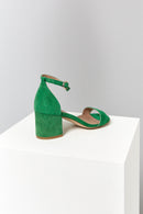 Suede Ankle Strap Women's Leather Heeled Sandals | Derimod