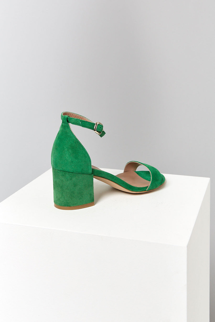 Suede Ankle Strap Women's Leather Heeled Sandals