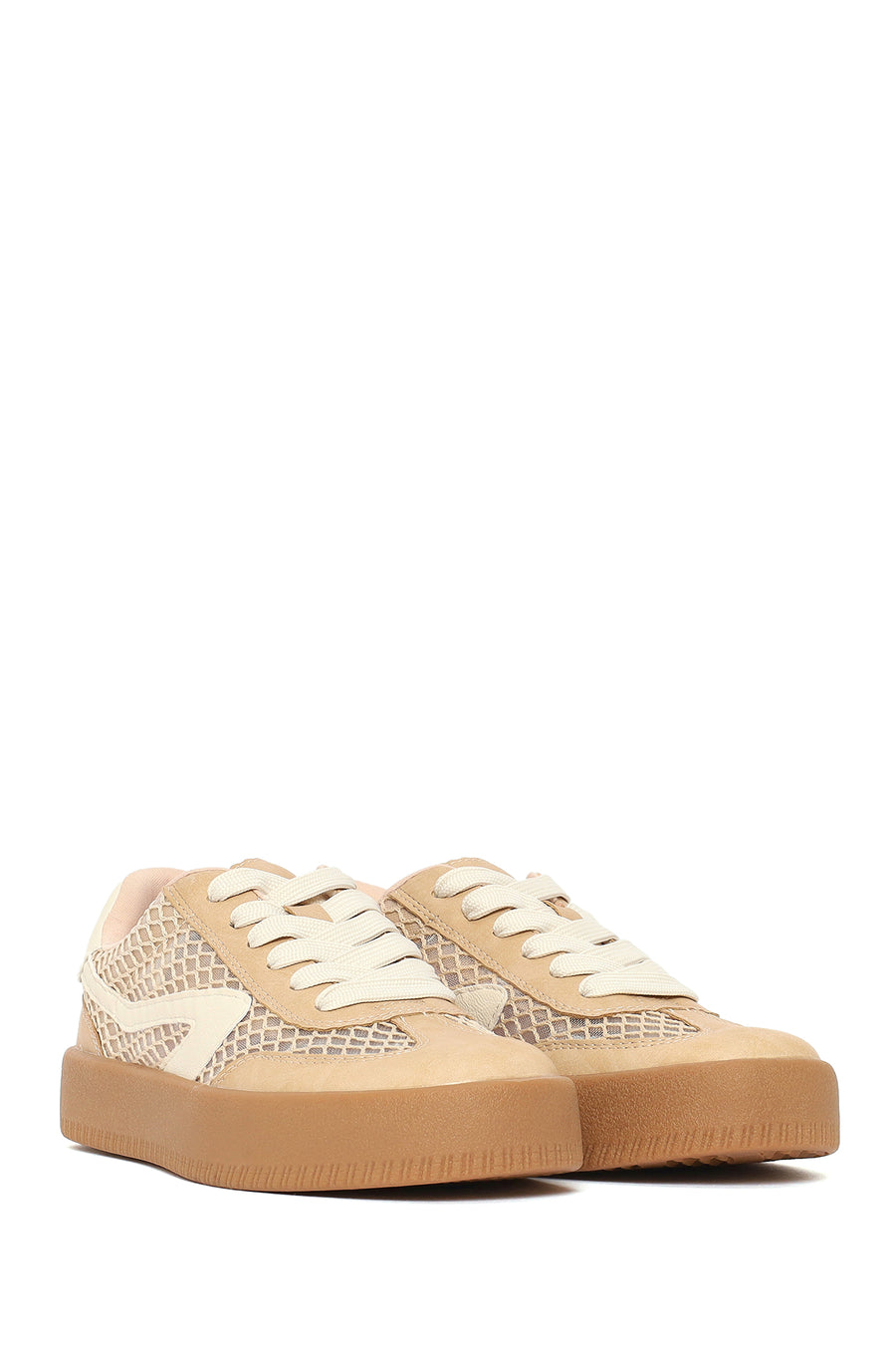 Women's Mink Lace-Up Fabric Sneaker