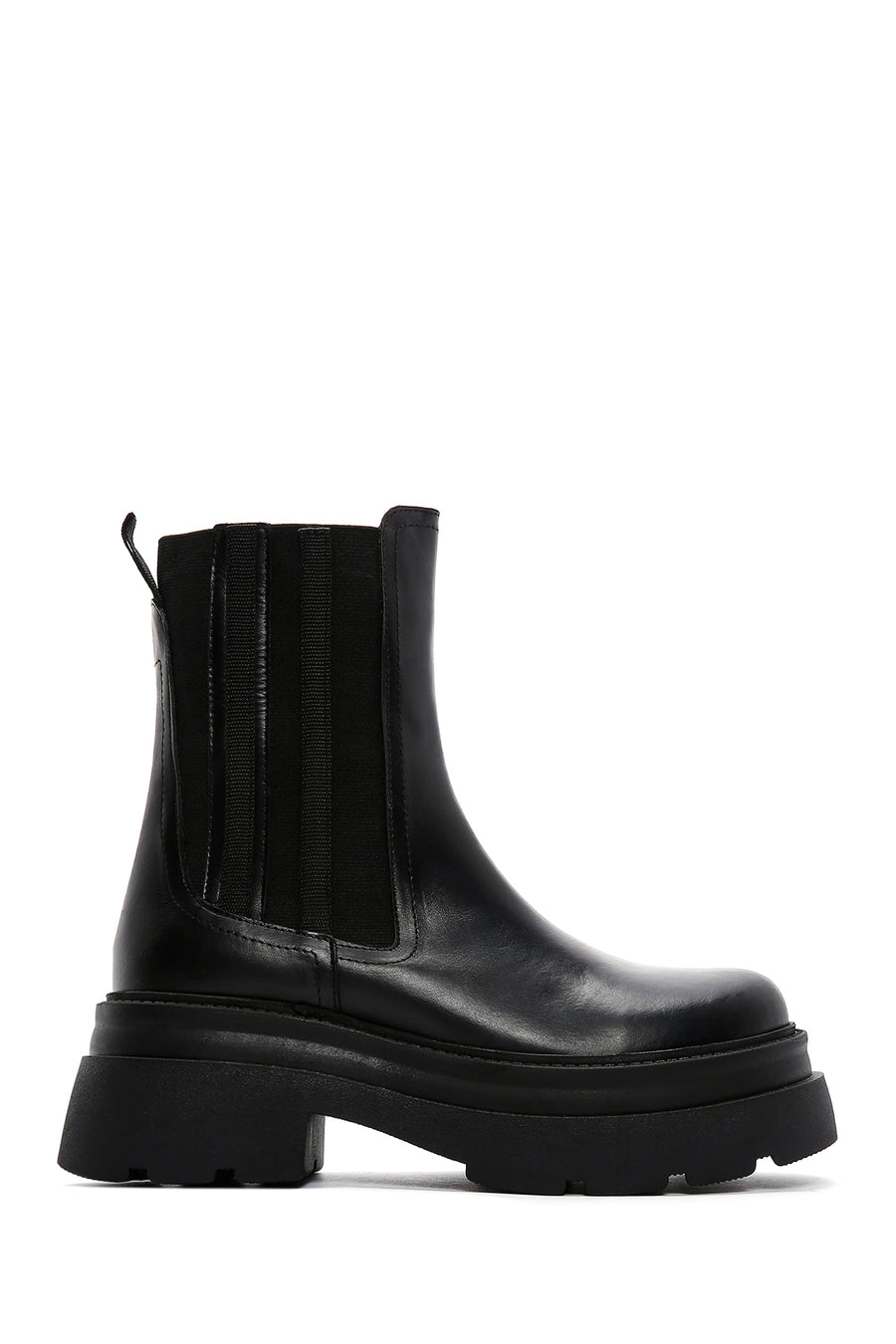 Women's Black Leather Thick Soled Chelsea Boots 23WFD188618 | Derimod