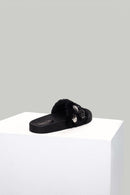 Metal Detailed Plush Women's Slippers | Derimod