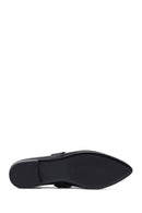 Kadın Siyah Tokalı Deri Babet | Derimod