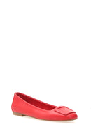 Red Women's Leather Ballerinas | Derimod