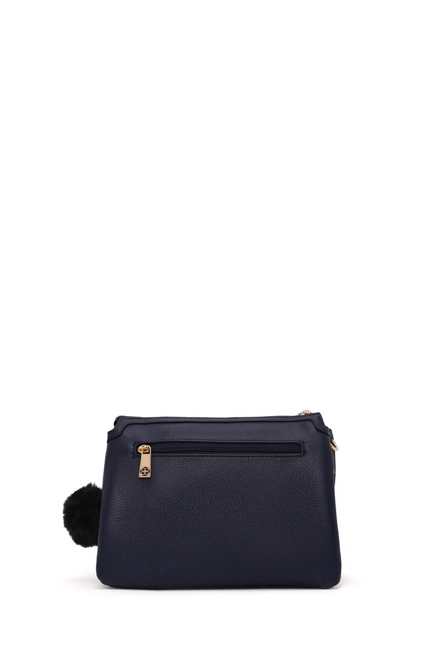 Woman Navy Crossbody Bag with Accessory Details