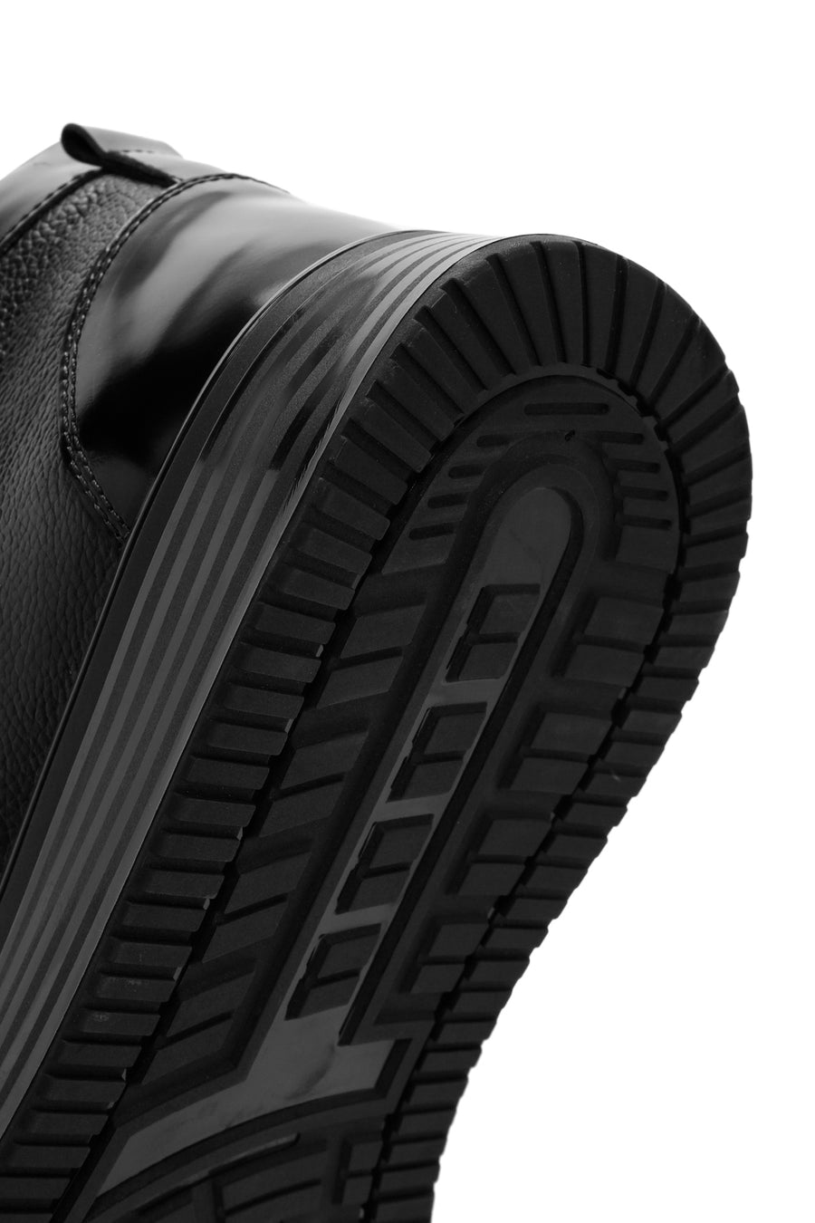Men's Black Lace-Up Leather Sport Boots