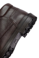 Men's Brown Zippered Leather Boat | Derimod